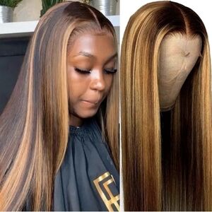 Highlight HD Lace Front Frontal Wig Human Hair 13x4 Ombre Preplucked